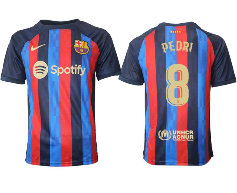 Men 2022-2023 Club Barcelona home aaa version blue #8 Soccer Jerseys